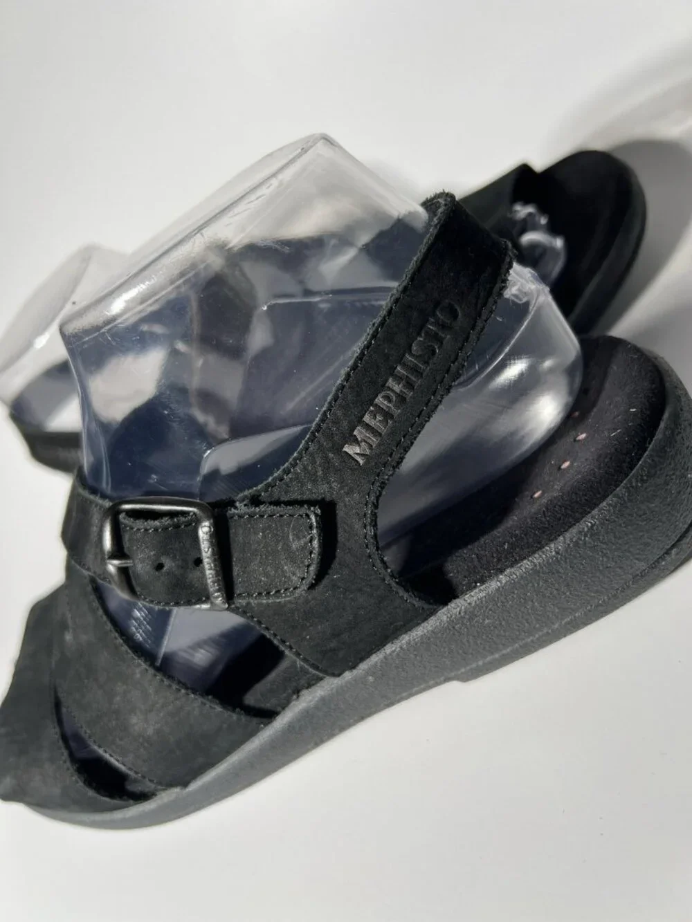 Mephisto Nubuck Leather Walking Sandals Black Women’s US 8.5 EU 39